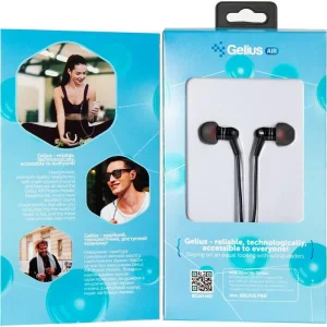 Наушники HF Gelius Air Proton GA-WE-002 Black with mic + button call answering UA
