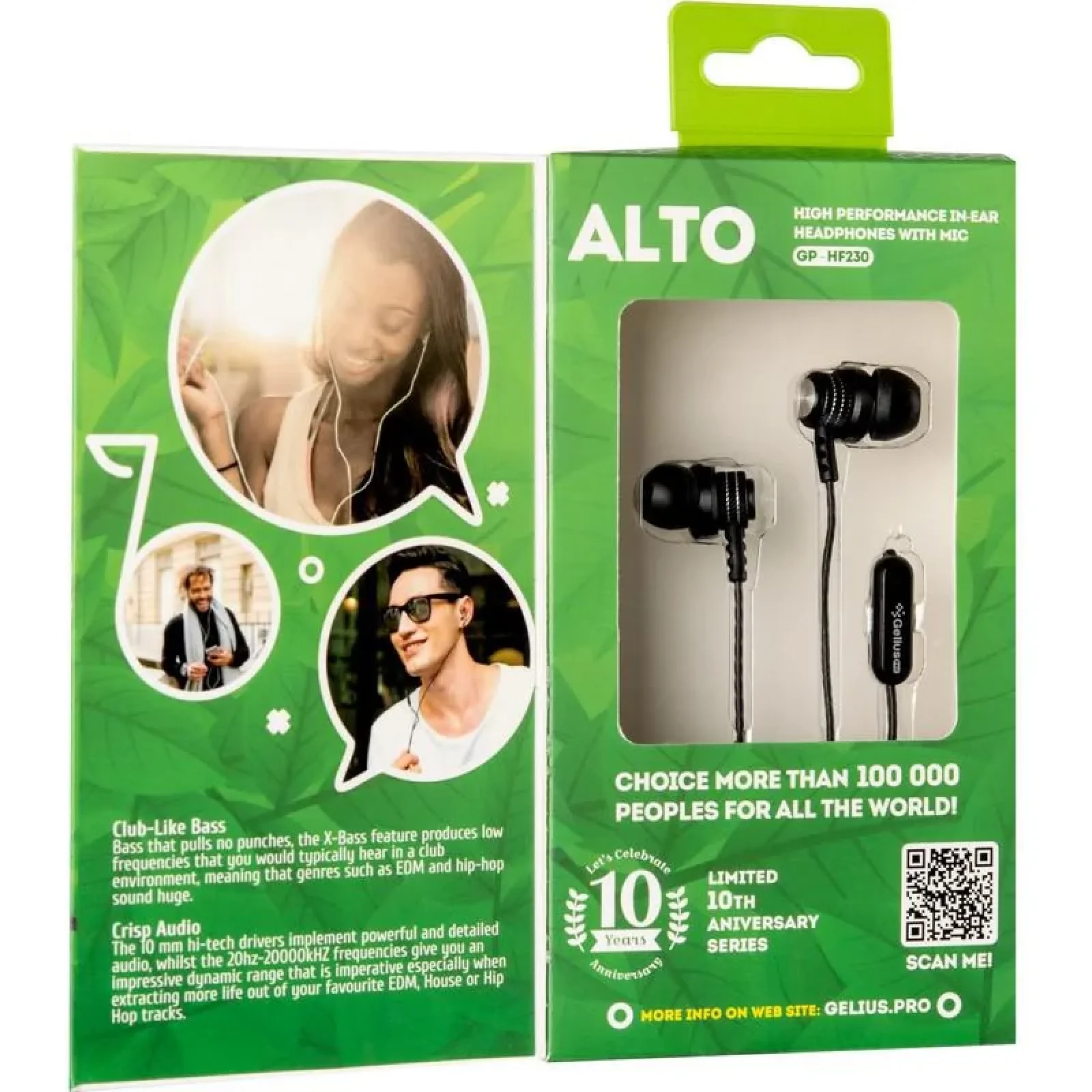 Наушники HF Gelius Pro GP-HF230 Alto Black with mic + button call answering UA
