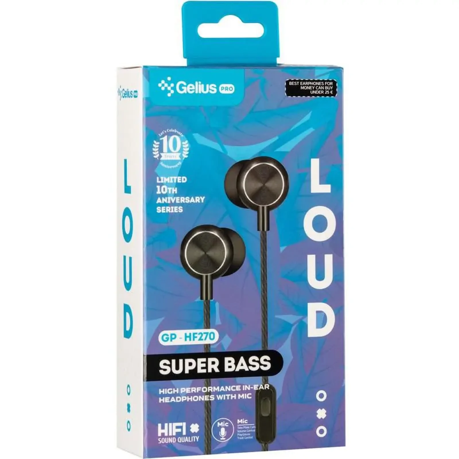 Наушники HF Gelius Pro GP-HF270 Loud Black with mic + button call answering UA