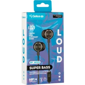 Наушники HF Gelius Pro GP-HF270 Loud Black with mic + button call answering UA