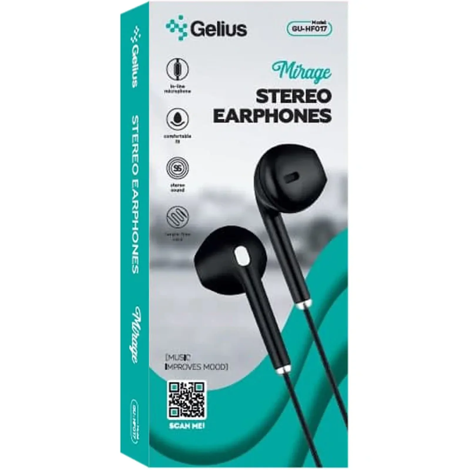 Наушники HF Gelius Ultra Iron Mirage GU-HF017 Black with mic + button call answering UA