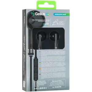 Наушники HF Gelius Pro GP-HF390 Betta Black with mic + button call answering UA