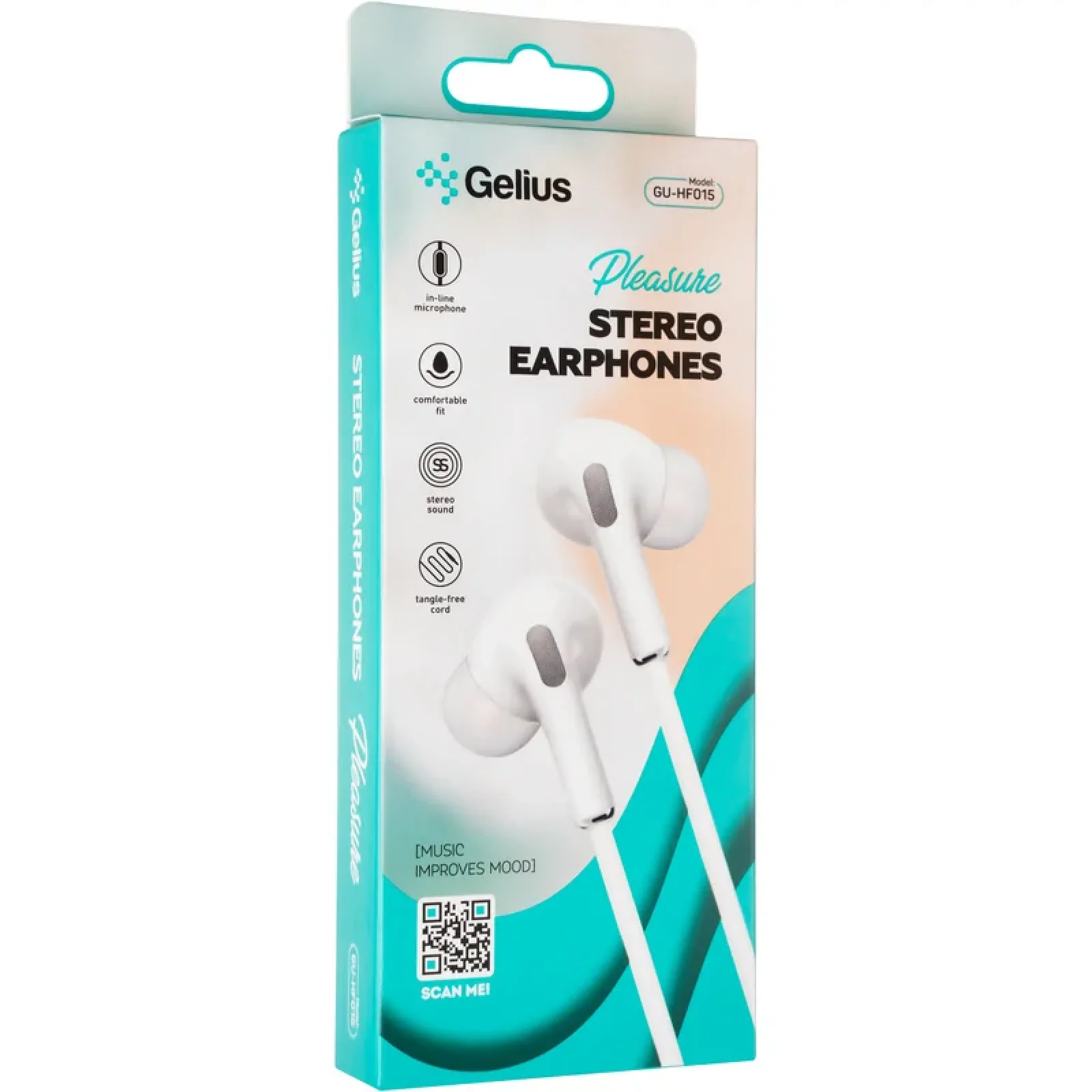 Наушники HF Gelius Ultra Iron Pleasure GU-015 White with mic + button call answering UA