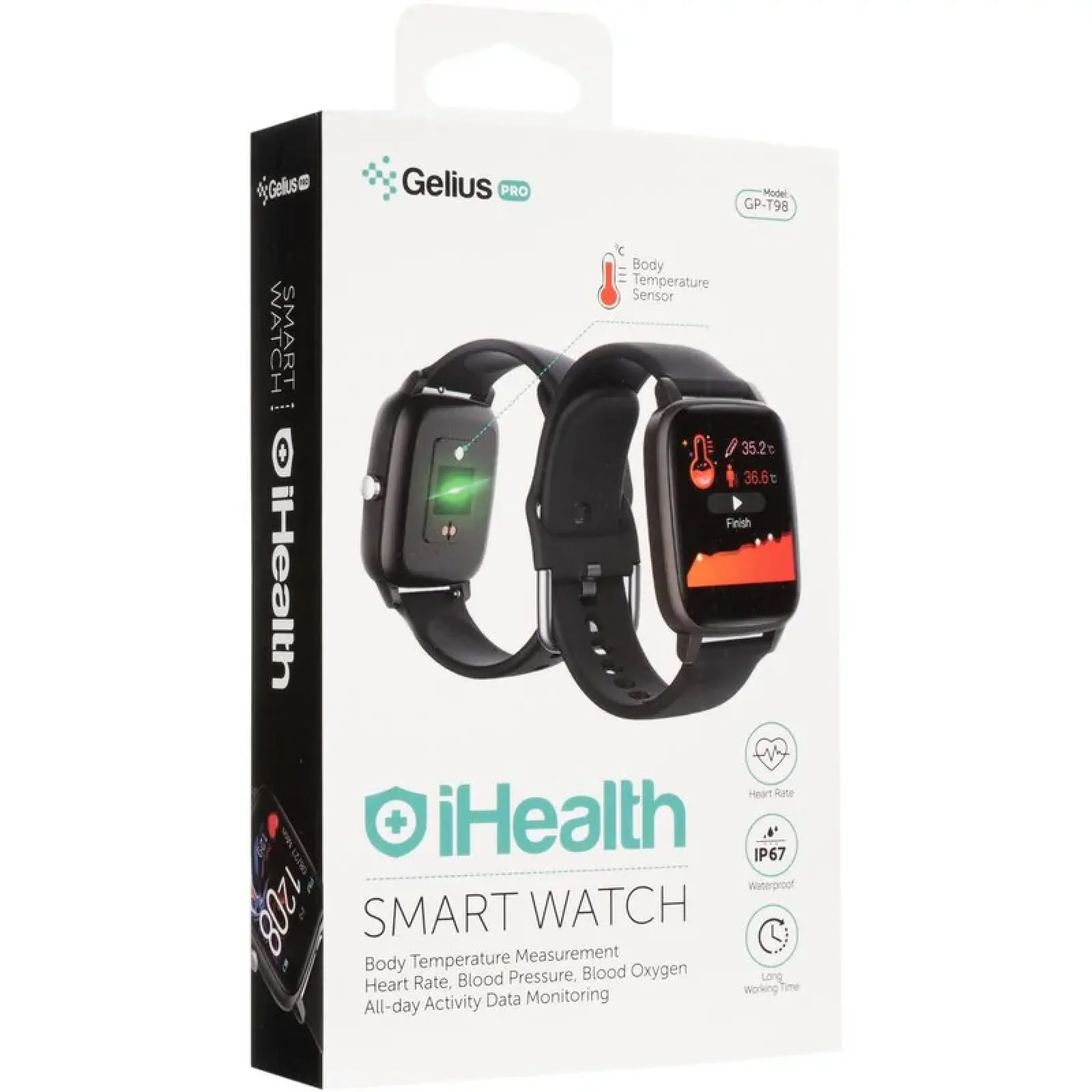 Смарт-часы Smart Watch Gelius Pro (IHEALTH 2020) (IP67) Black UA