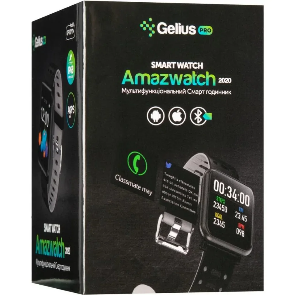 Смарт-часы Smart Watch Gelius Pro GP-CP11 Plus (AMAZWATCH 2020) (IP68) Black/Grey UA