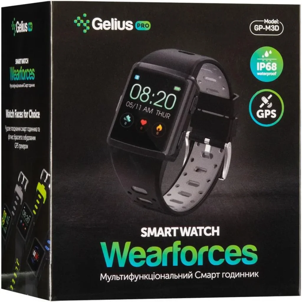 Смарт-часы Smart Watch Gelius Pro GP-M3D (WEARFORCES GPS) Black/Grey
