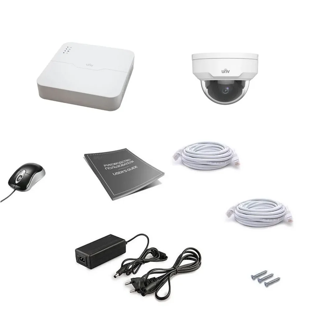 Комплект IP видеонаблюдения Uniview 1DOME 4MEGA UA