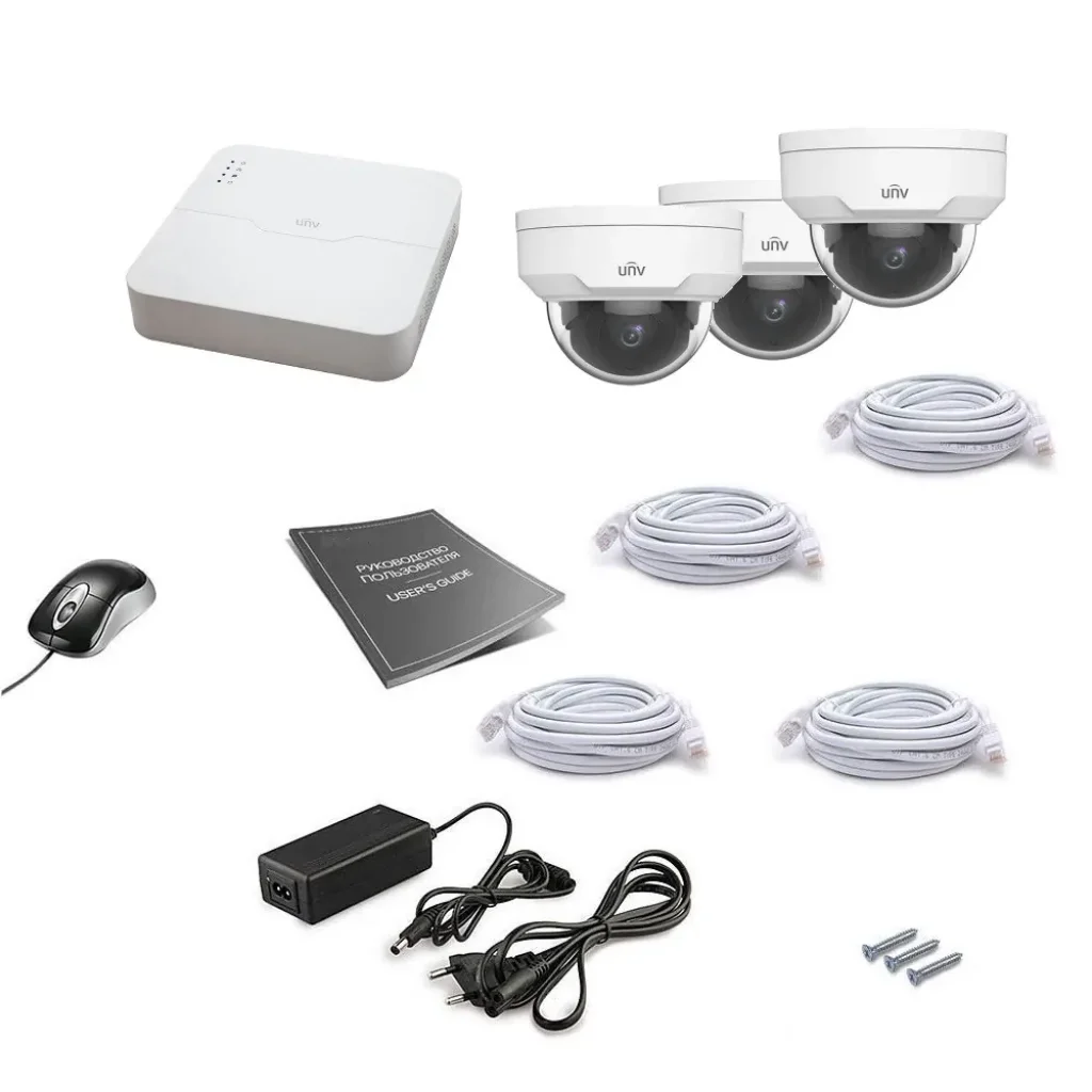 Комплект IP видеонаблюдения Uniview 3DOME 2MEGA UA