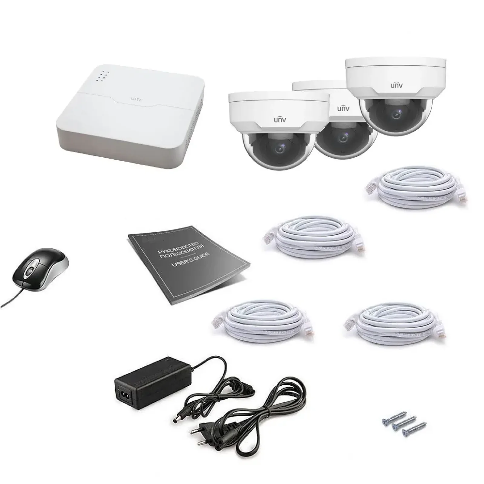 Комплект IP видеонаблюдения Uniview 3DOME 4MEGA UA