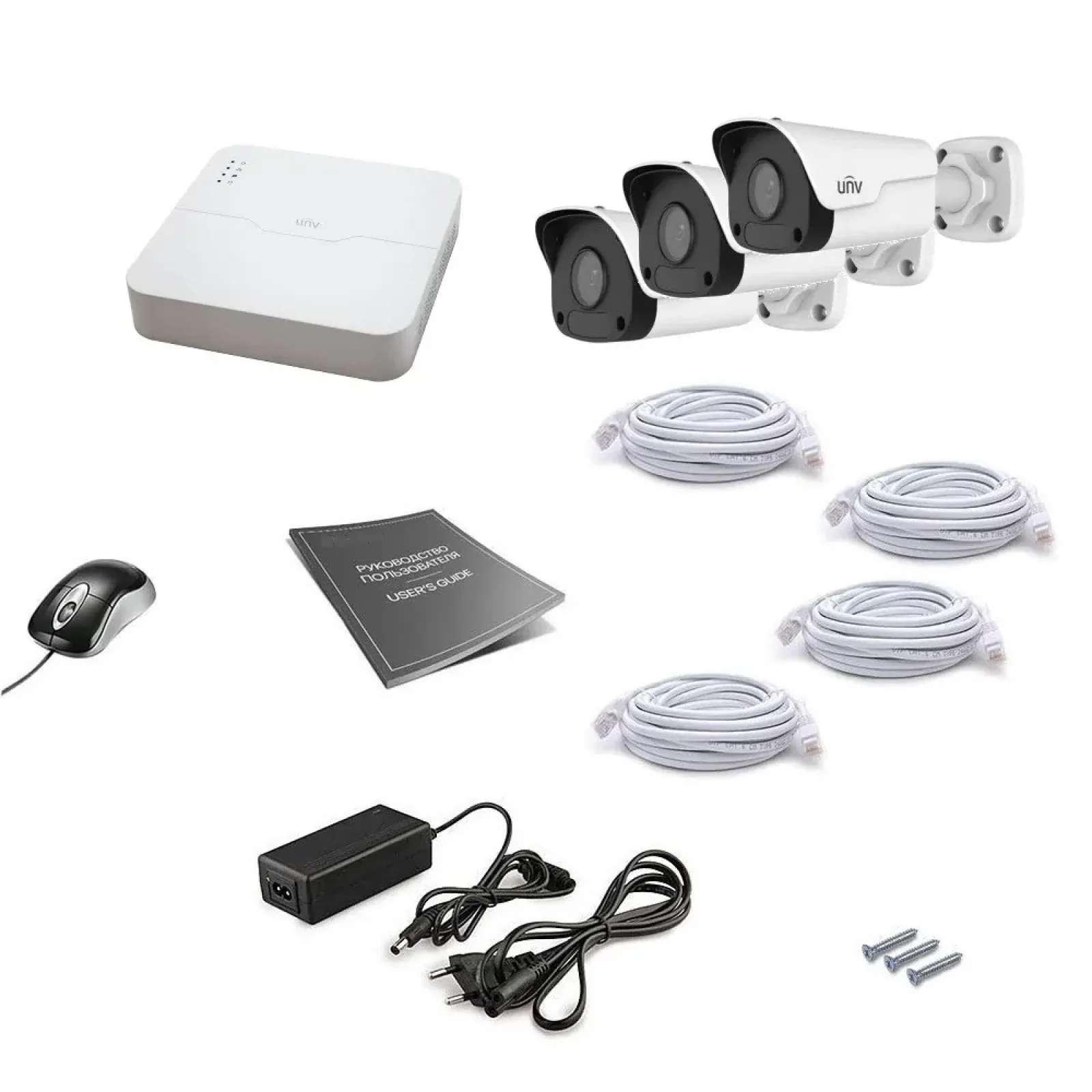 Комплект IP відеоспостереження Uniview 3OUT 2MEGA UA