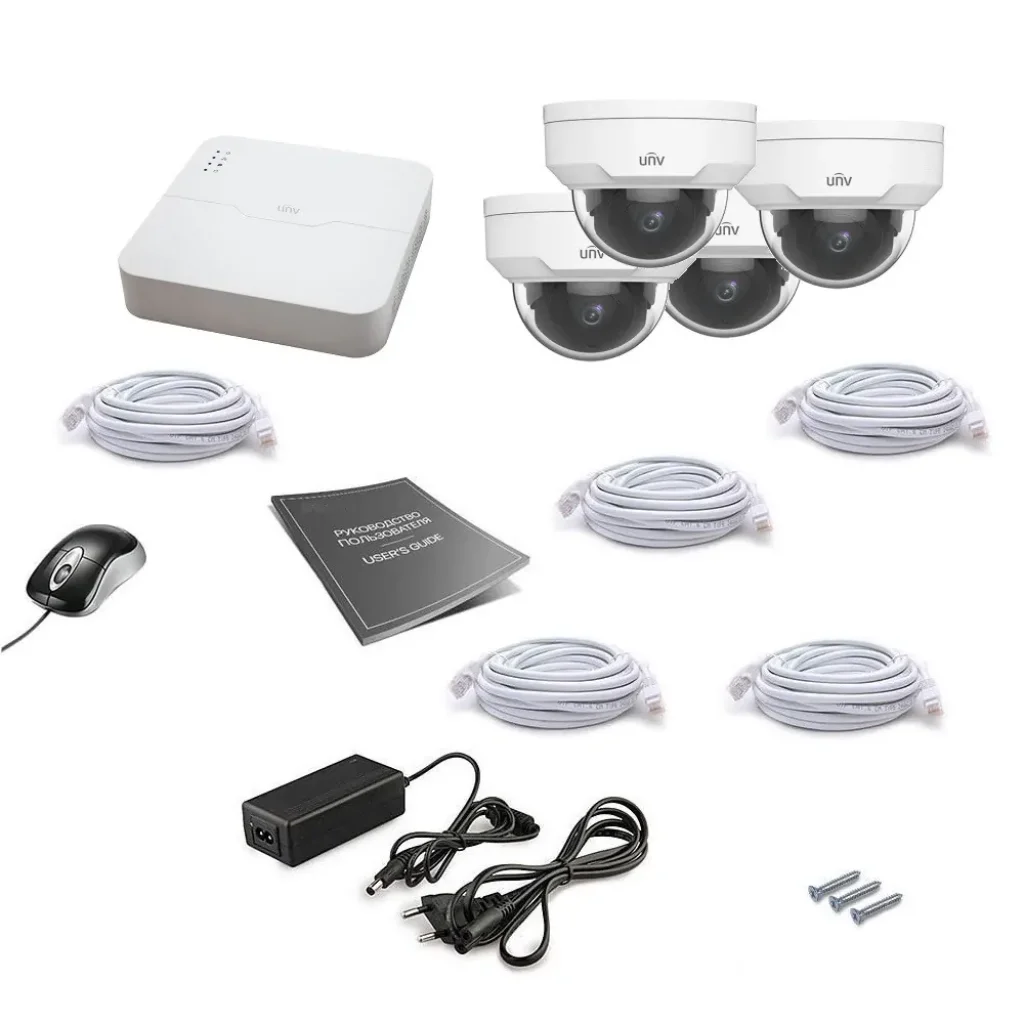 Комплект IP видеонаблюдения Uniview 4DOME 4MEGA UA
