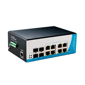 Керований індустр. 12-портовий гігабіт POE комутатор HongRui HR600-AFG-84F-SFP UA