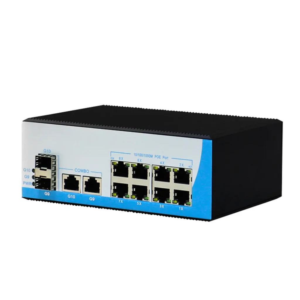 POE комутатор 12-ти портовий індустр. HongRui HR600-AFG-822S UA