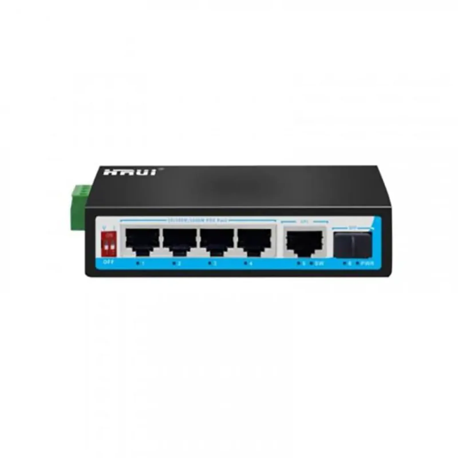 POE коммутатор 6-ти портовый индустриальный HongRui HR500-AXGR-411S UA