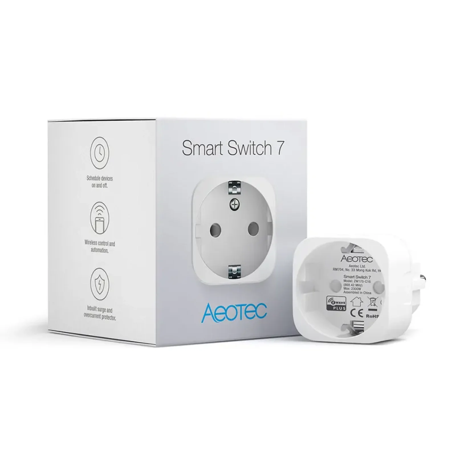 Розеточный выключатель Aeotec Smart Switch 7 со счетчиком электроэнергии - AEOEZW175 UA