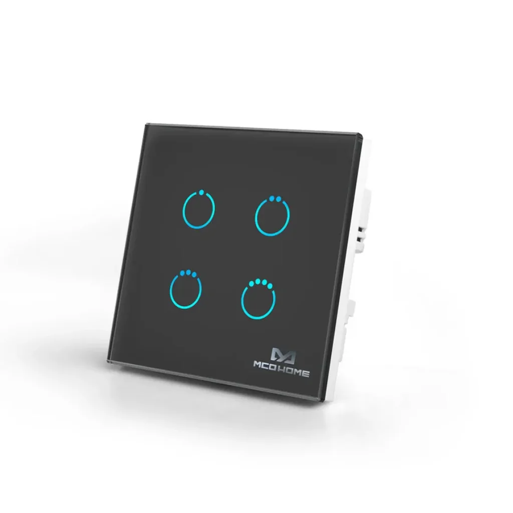 Сенсорний вимикач Z-Wave MCO Home на 4 канали чорний MCO_TPS314B UA