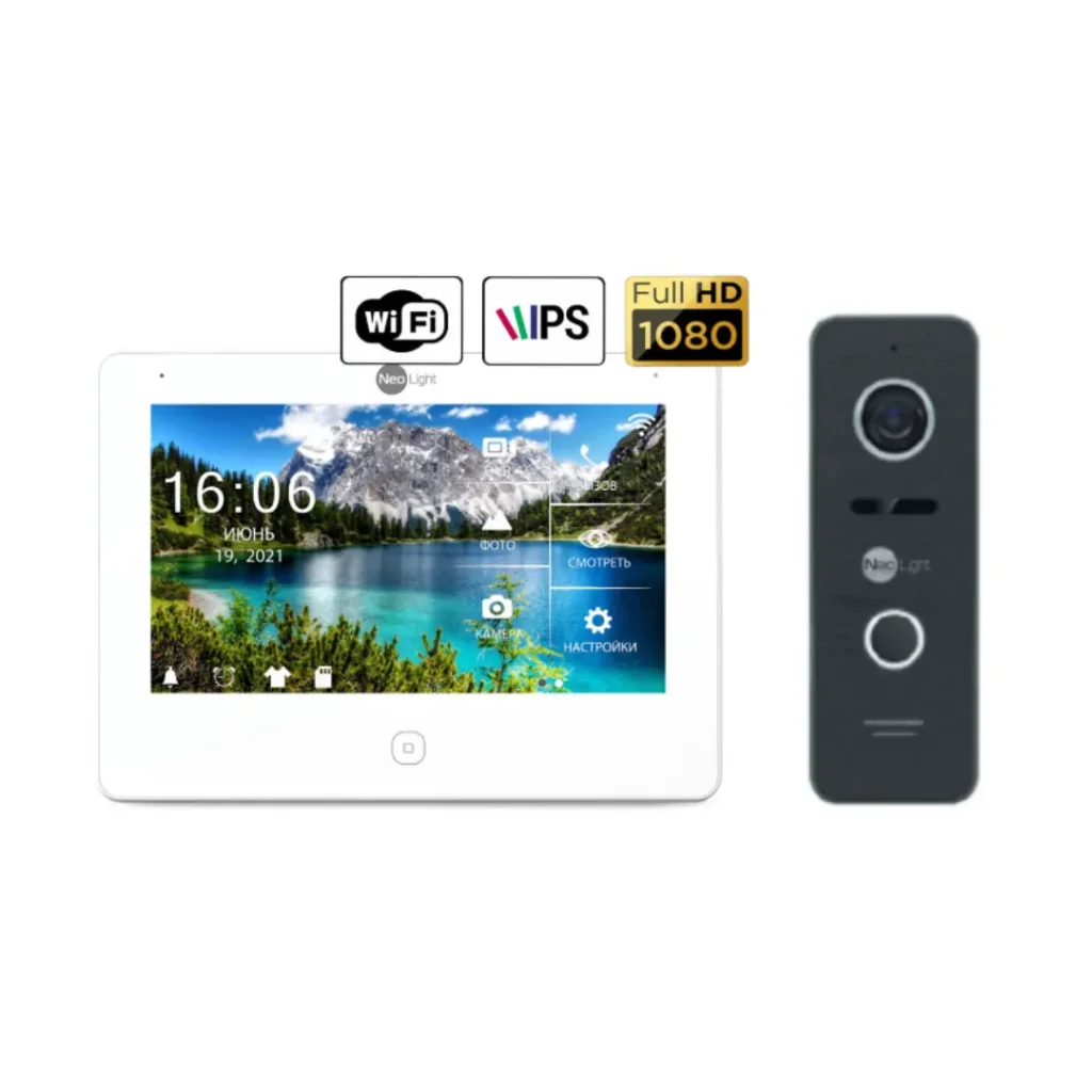 Комплект відеодомофону Neolight NeoKIT HD Pro WiFi Black UA