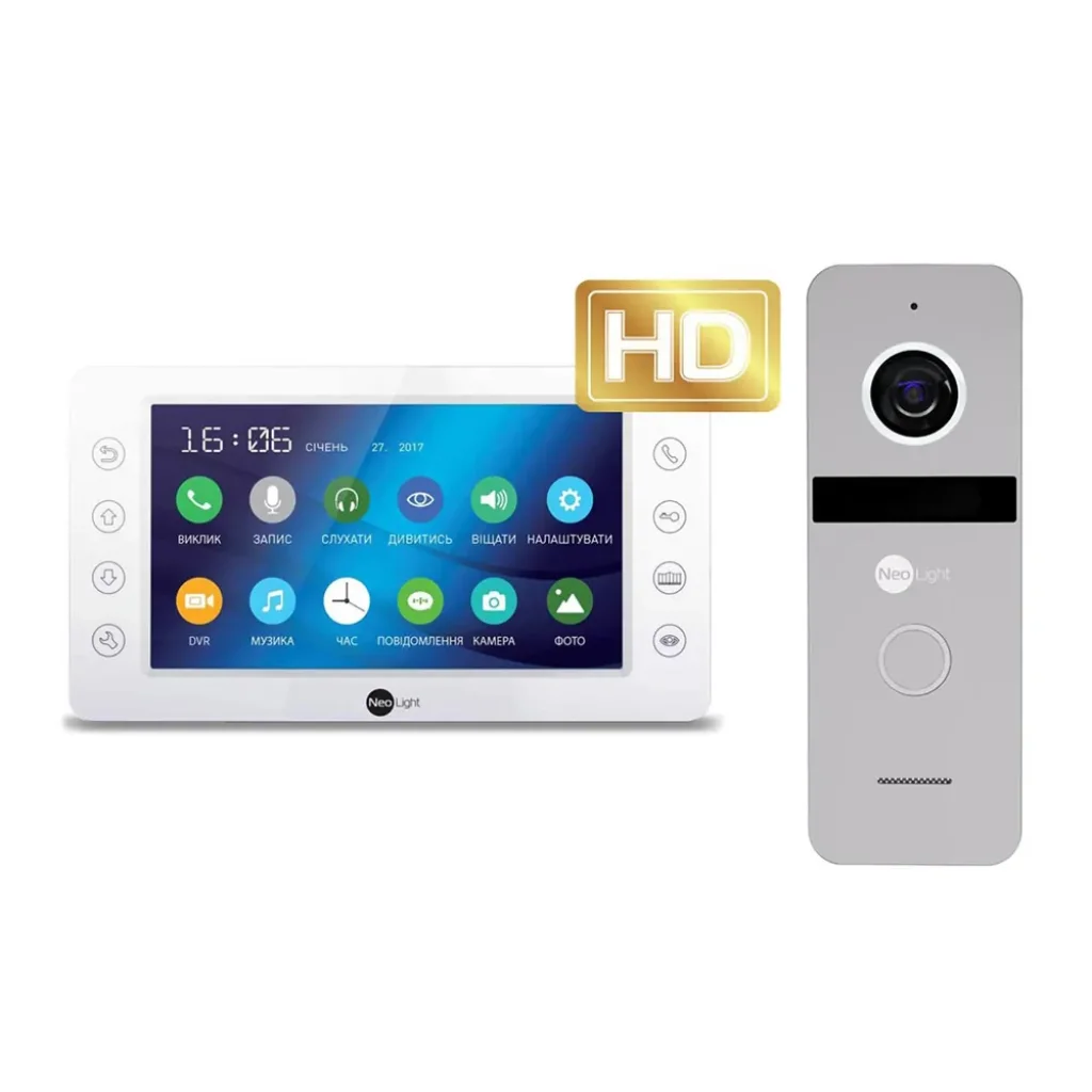 Комплект видеодомофона Neolight KAPPA+ HD / Solo FHD Silver UA