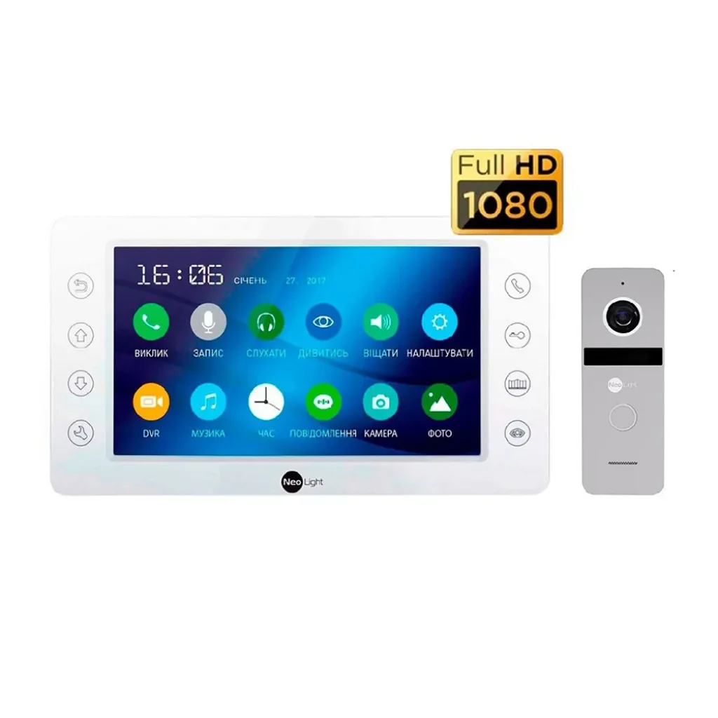 Комплект відеодомофону NeoLight KAPPA HD Kit Silver UA