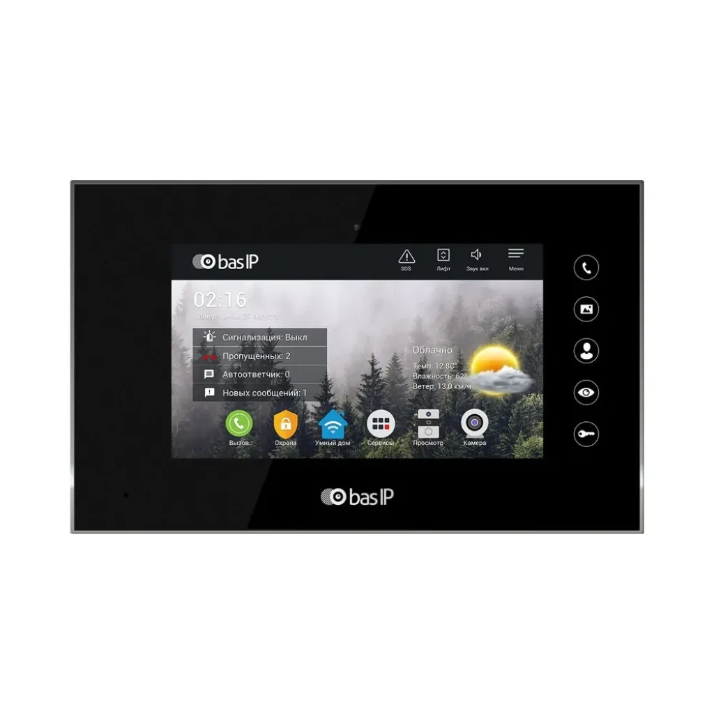 IP видеодомофон Bas-IP AQ-07L Black UA
