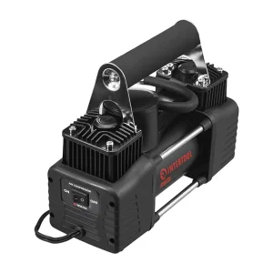 Компресор автомобільний 12 В, 25 А, циліндр 2х30 мм, макс. 10 бар, шланг 0.25*2 м + PU 4.5 м, кабель живлення 3 м INTERTOOL (AC-0005) UA