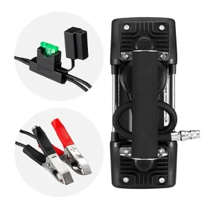 Компресор автомобільний 12 В, 25 А, циліндр 2х30 мм, макс. 10 бар, шланг 0.25*2 м + PU 4.5 м, кабель живлення 3 м INTERTOOL (AC-0005) UA