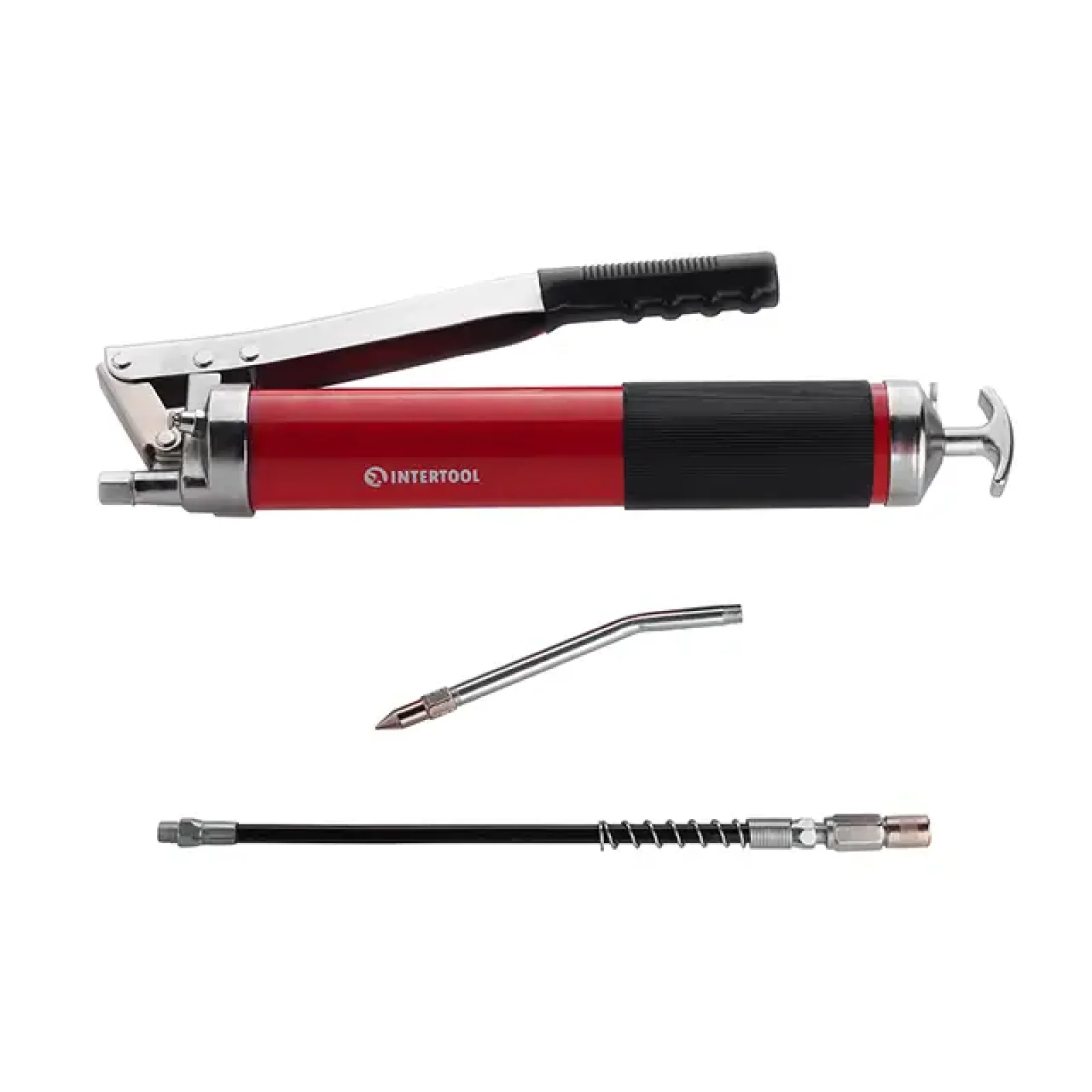 Шприц для змащування, двоплунжерний, 600 см³, з гнучким шлангом INTERTOOL (HT-0060) UA