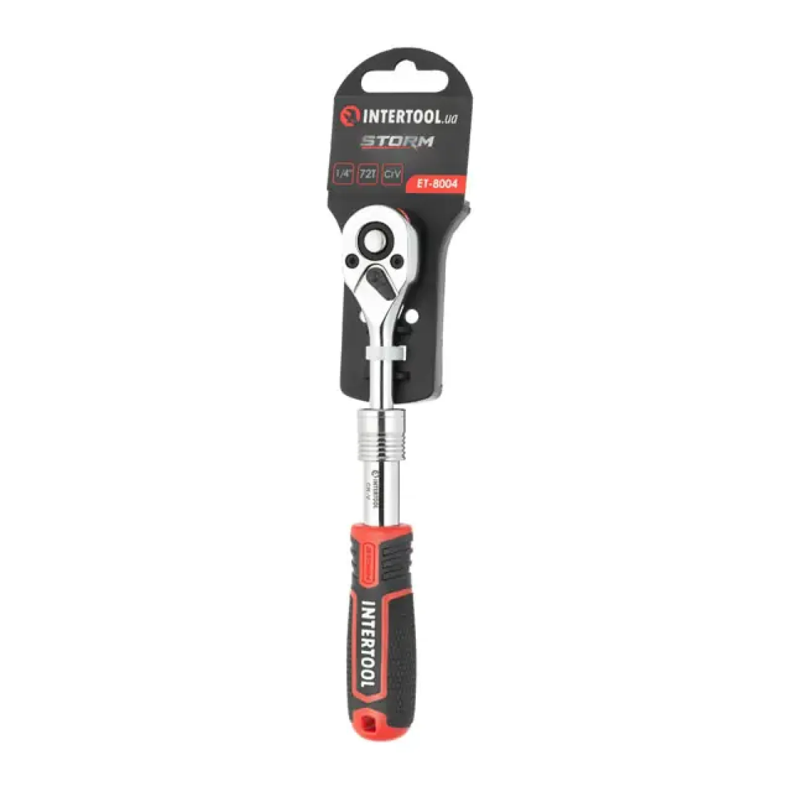 Рукоятка з храповим механізмом телескопічна, 72 зуба 1/4 