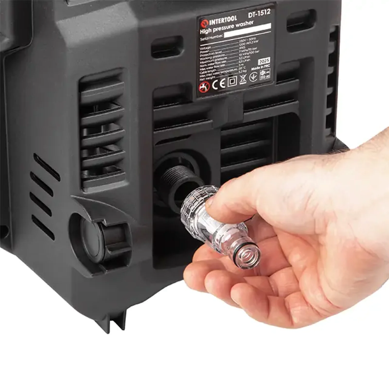 Мийка високого тиску, 1,2 кВт, 70-100 бар, 6,5 л/хв, шланг 5 м INTERTOOL (DT-1512) UA