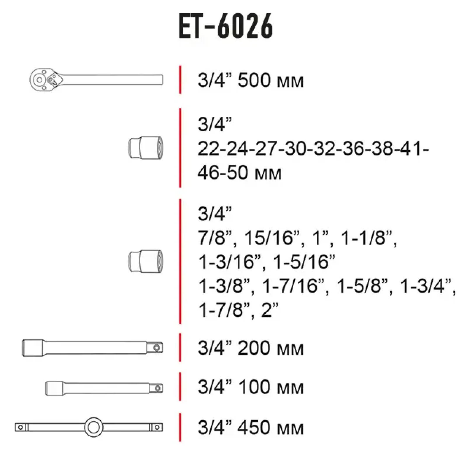 Набір інструментів, проф., 3/4