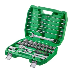Набір інструментів, 1/2", 38 од., головки: 8-32 мм, ключі: 8-22 мм, кейс INTERTOOL (ET-6038SP) UA