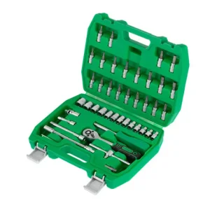 Набір інструментів, 1/4", 46 од., головки: 4-14 мм, біти 21 од., кейс INTERTOOL (ET-6046SP) UA