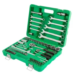 Набір інструментів, 1/2" + 1/4", 82 од., головки: 4-32 мм, біти 33 од., ключі: 8-19 мм, кейс INTERTOOL (ET-6082SP) UA