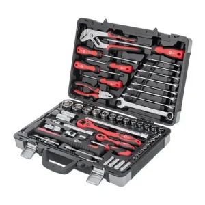 Набір інструментів, проф., 1/2" + 1/4", Cr-V, 78 од., головки: 4-32 мм, біти 18 од., подовж. головки: 8-13 мм, ключі: 8-19 мм, кейс INTERTOOL (ET-7078) UA