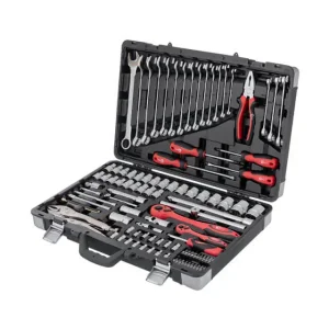 Набір інструментів, проф., 1/2" + 1/4", Cr-V, 101 од., головки: 4-32 мм, E4-E18, біти 21 од., ключі: 8-24 мм, кейс INTERTOOL (ET-7101) UA