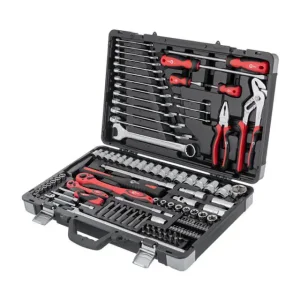 Набір інструментів, проф., 1/2" + 1/4", Cr-V, 119 од., головки: 4-32 мм, E4-E22, біти 43 од., ключі: 6-27 мм, кейс INTERTOOL (ET-7119) UA