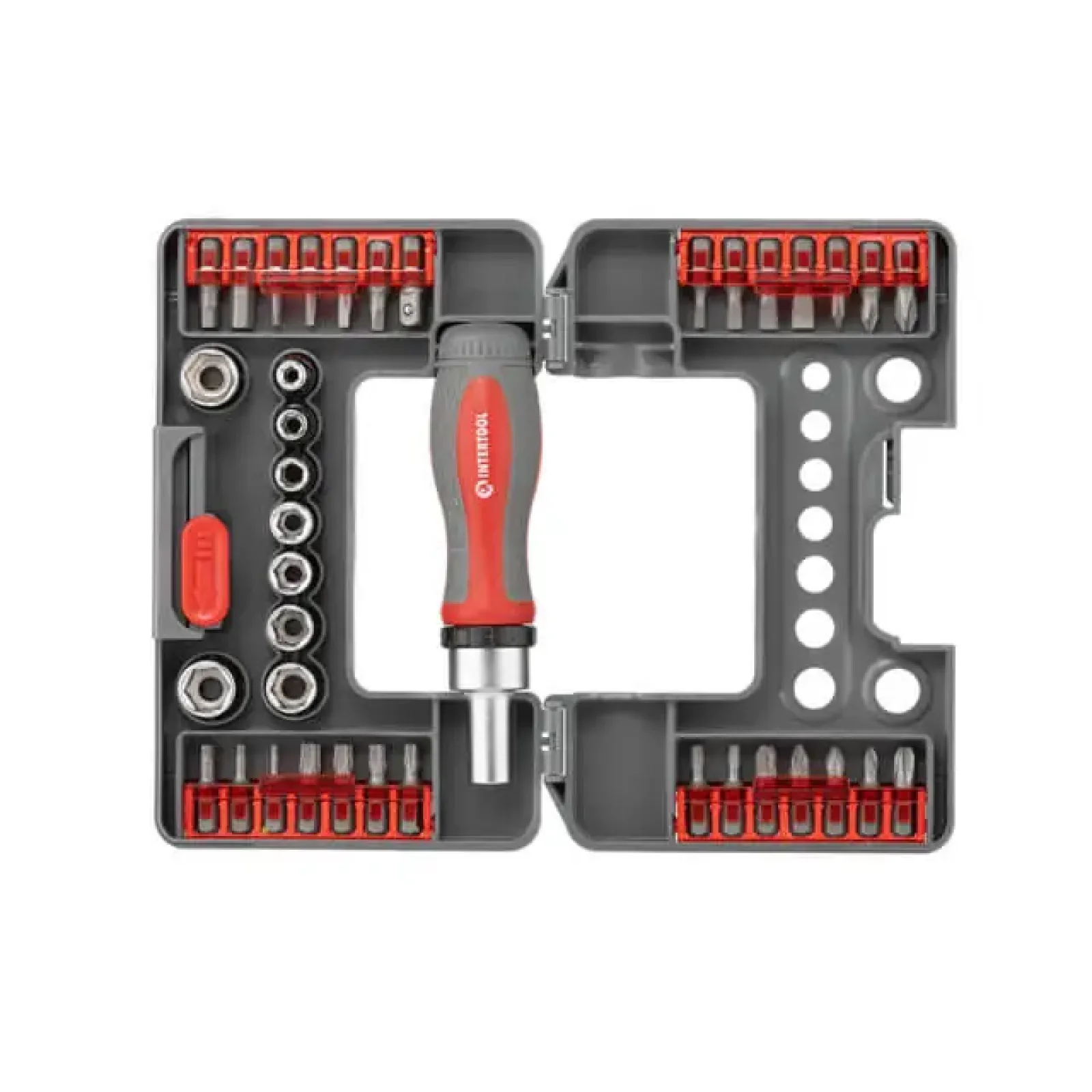 Викрутка реверсивна з комплектом насадок і головок, 38 од., STORM INTERTOOL (VT-3638) UA