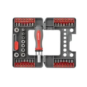 Викрутка реверсивна з комплектом насадок і головок, 38 од., STORM INTERTOOL (VT-3638) UA