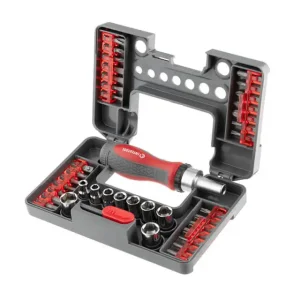 Викрутка реверсивна з комплектом насадок і головок, 38 од., STORM INTERTOOL (VT-3638) UA