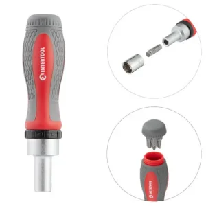 Викрутка реверсивна з комплектом насадок і головок, 38 од., STORM INTERTOOL (VT-3638) UA