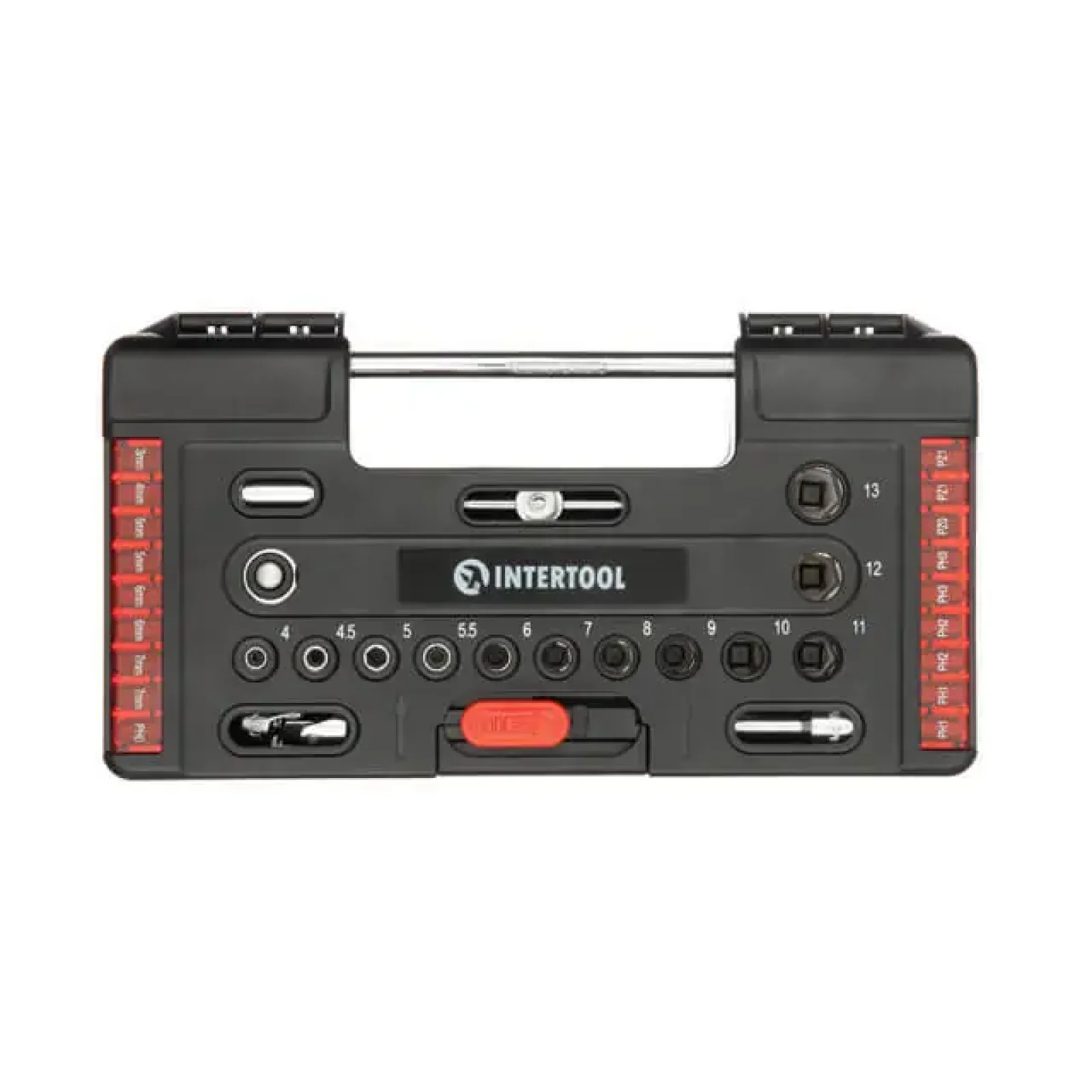 Набір викруткових насадок і головок з тріскачкою, 57 од., STORM INTERTOOL (VT-3657) UA