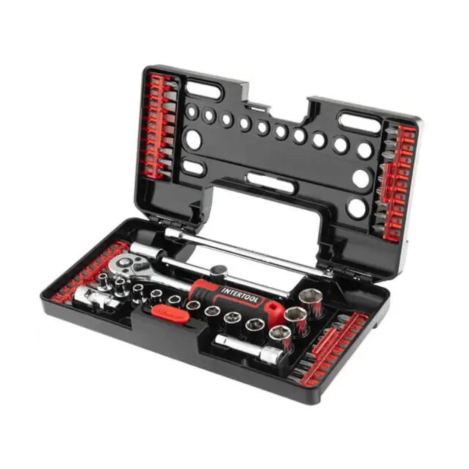 Набір викруткових насадок і головок з тріскачкою, 57 од., STORM INTERTOOL (VT-3657) UA