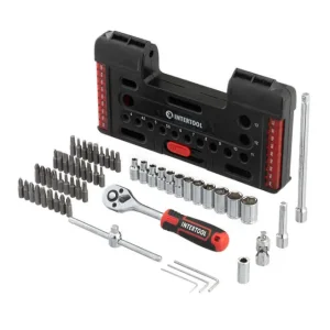 Набір викруткових насадок і головок з тріскачкою, 57 од., STORM INTERTOOL (VT-3657) UA