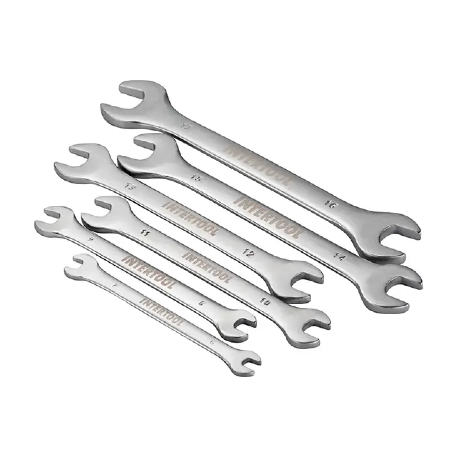 Набір ключів ріжкових, 6 шт., 6-17 мм INTERTOOL (HT-1001) UA