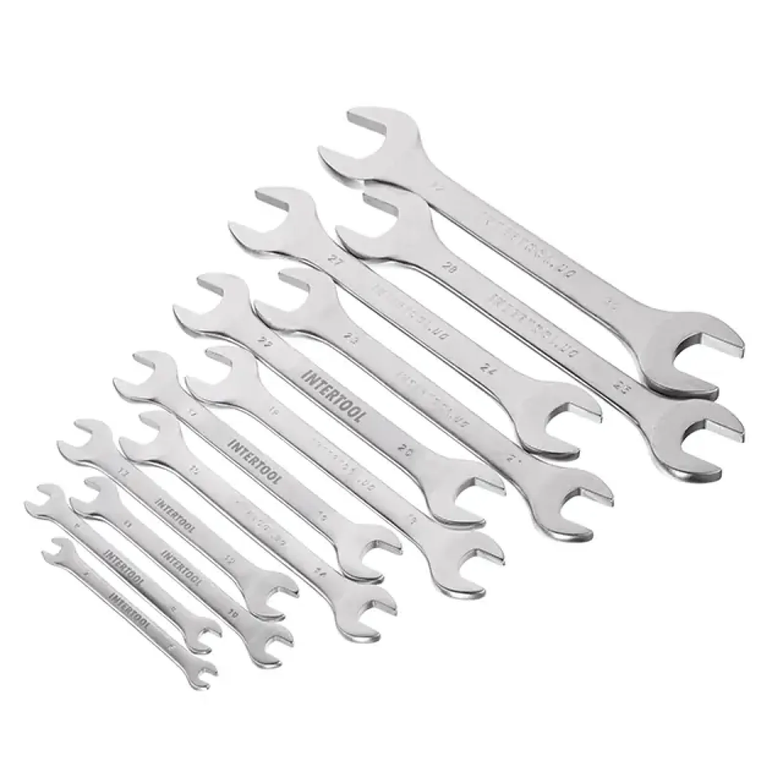 Набір ключів ріжкових, 12 шт., 6-32 мм, Cr-V INTERTOOL (HT-1003) UA