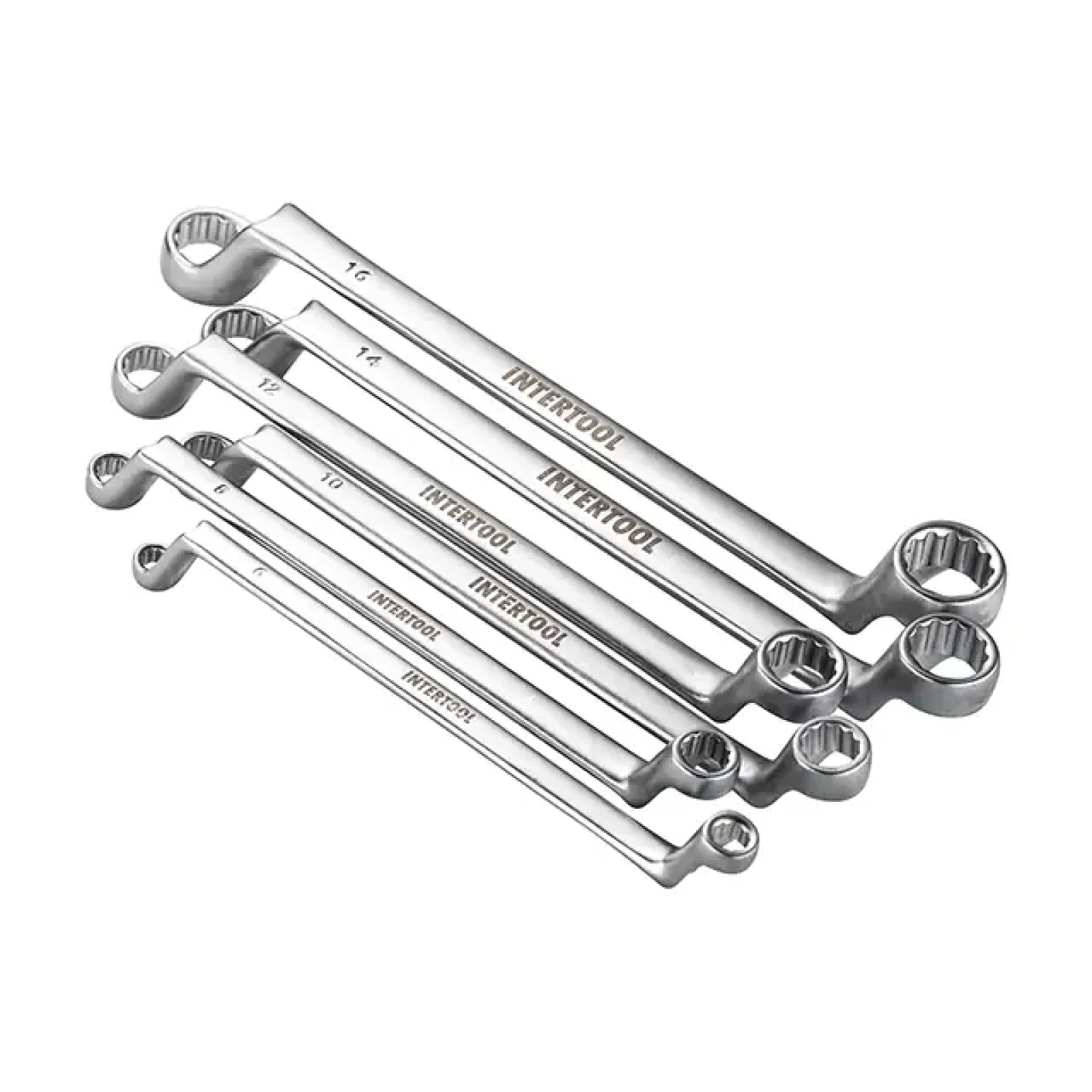 Набір ключів накидних, 6 шт., 6-17 мм, Cr-V INTERTOOL (HT-1101) UA