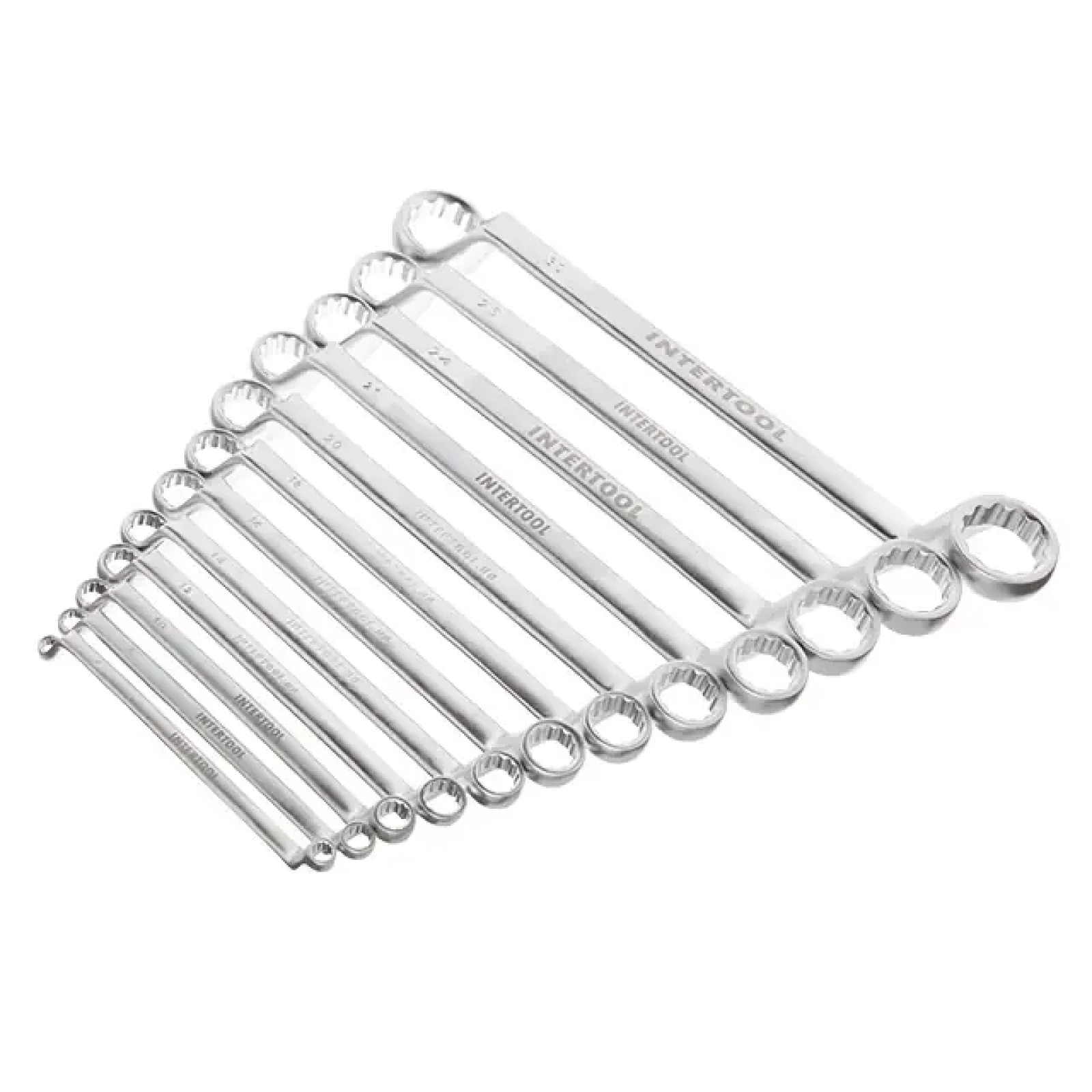 Набір ключів накидних, 12 шт. 6-32 мм, Cr-V INTERTOOL (HT-1103) UA