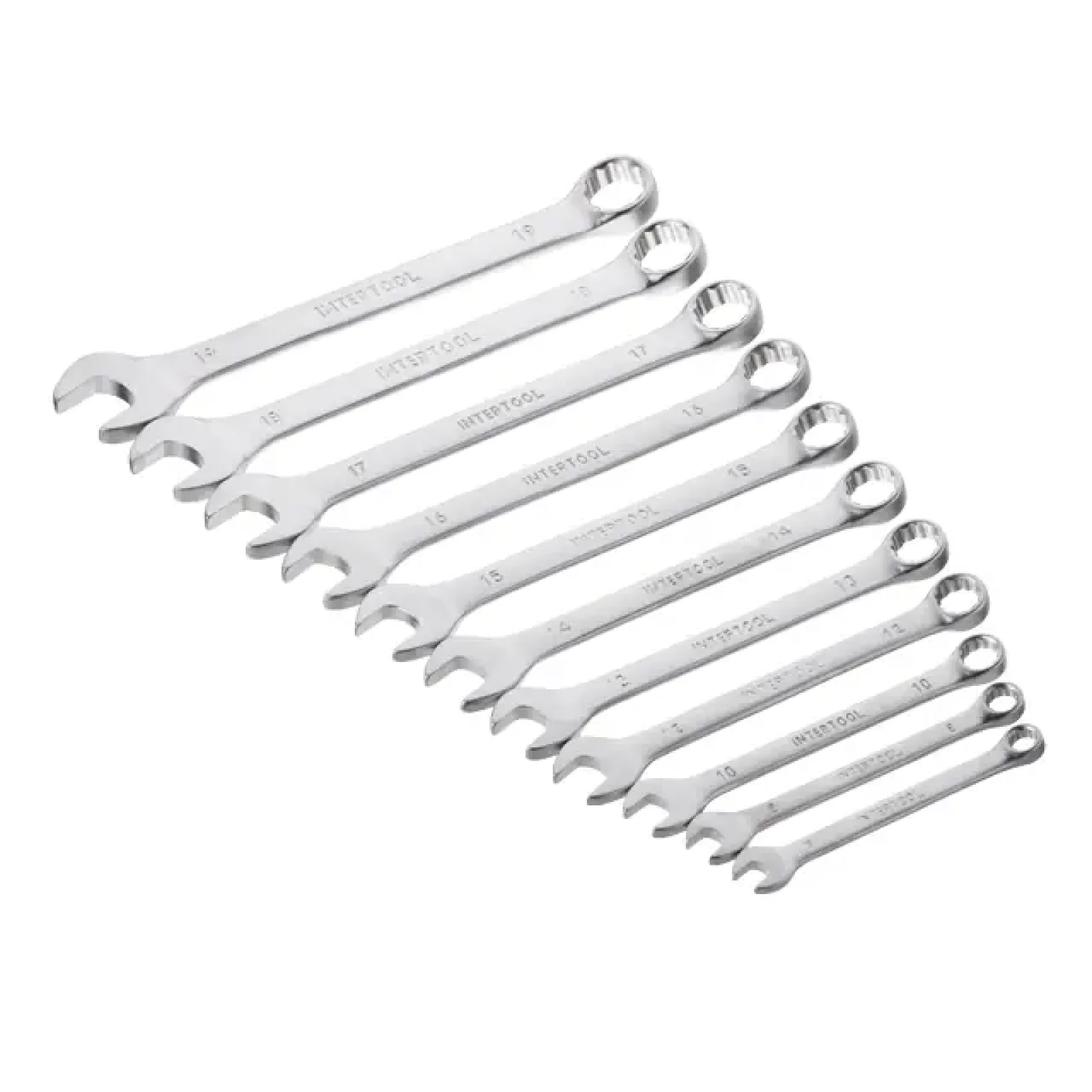 Набір ключів комбінованих, 11 шт., 7-19 мм, Cr-V INTERTOOL (HT-1250) UA