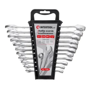 Набір ключів комбінованих, 11 шт., 7-19 мм, Cr-V INTERTOOL (HT-1250) UA