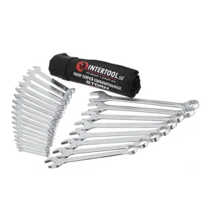 Набір ключів комбінованих, 25 шт., 6-32 мм, Cr-V, чохол, DIN3113, STORM INTERTOOL (XT-1000) UA